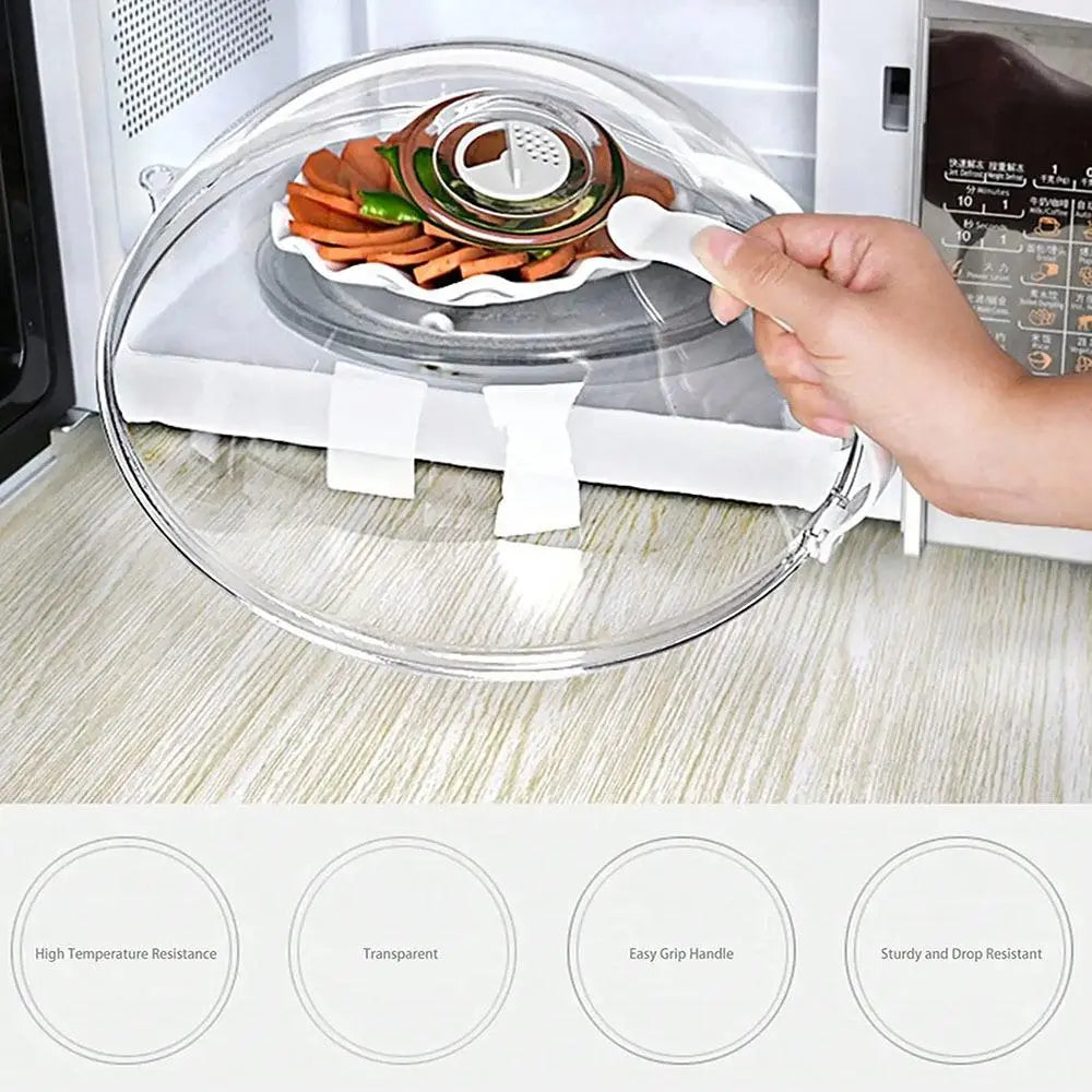 1Pc Microwave Splatter Cover for Food, Transparent Microwave Pot Lid, Bowl Plate Service Cover, Essential Kitchen Item, Kitchenware, Clear
