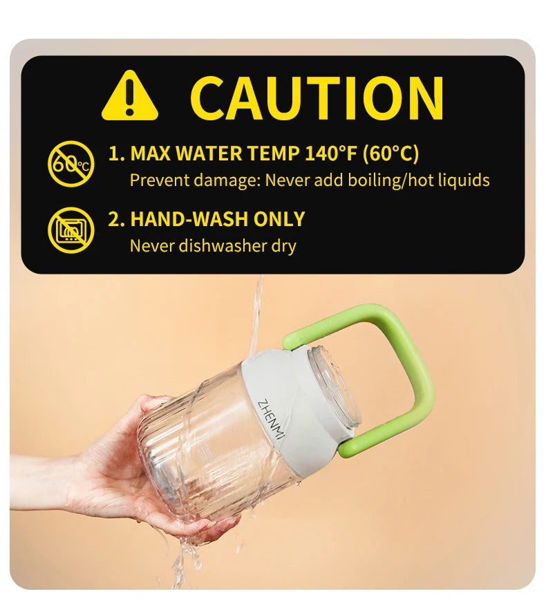Holidays and Birthdays Blender for Shakes & Smoothies! ZHENMI BPA-Free Cordless Blender, 33oz, Ice Crushing, USB Rechargeable,