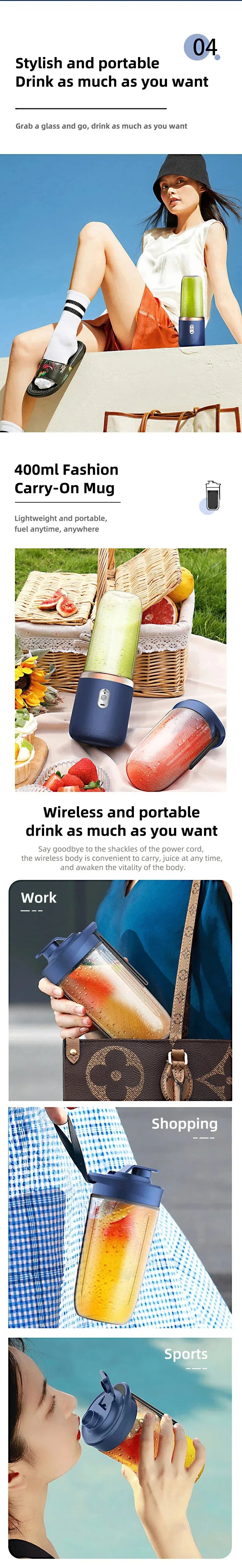 Portable USB Blender Electric Travel Juicer Cup For Smoothie