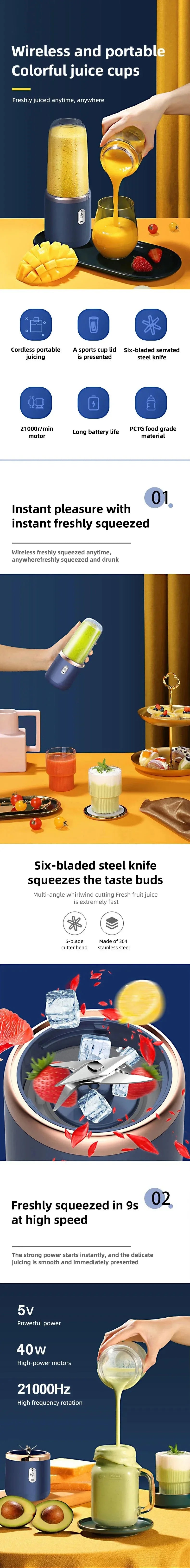 Portable USB Blender Electric Travel Juicer Cup For Smoothie