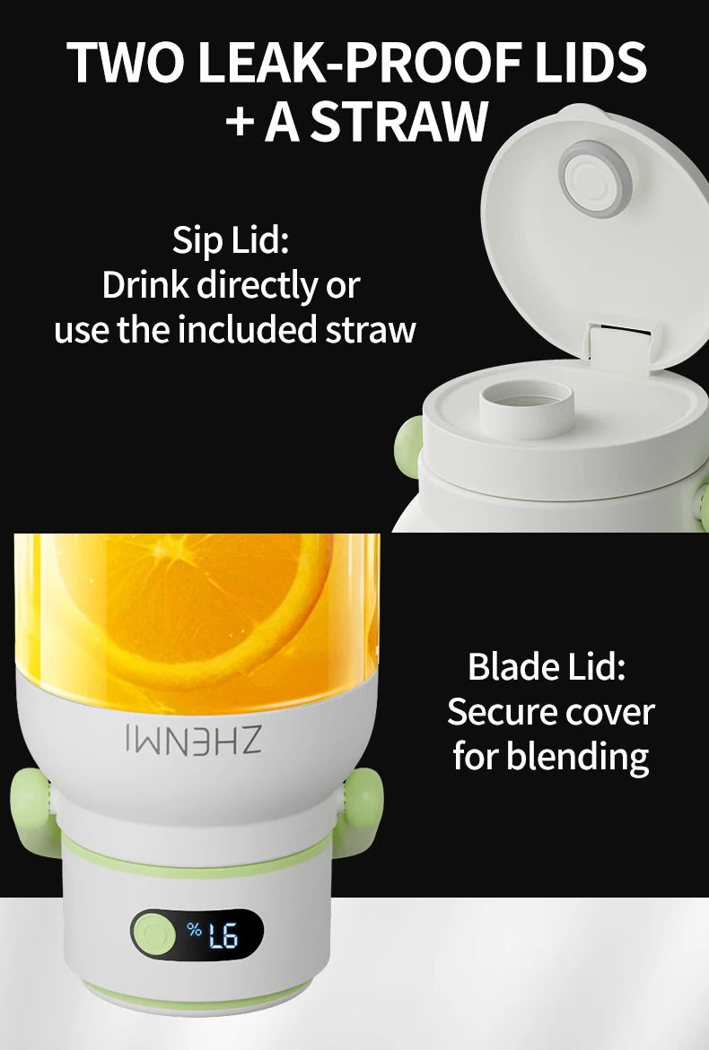 Holidays and Birthdays Blender for Shakes & Smoothies! ZHENMI BPA-Free Cordless Blender, 33oz, Ice Crushing, USB Rechargeable,